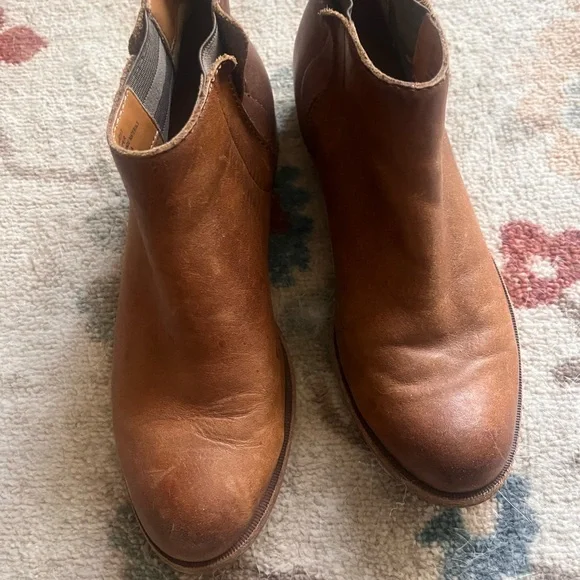 KORK-EASE Velma Brown Leather Burnished Pull on Chelsea Fall Boot Booties Size 8 - Picture 3 of 3
